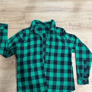 Green and Black Checkered Shirt